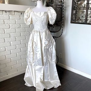 JESSICA MCCLINTOCK BRIDAL WEDDING LACE SEQUIN DRESS IVORY 6 **